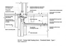 Timber Raft Floating Deck Threshold Detail Type 1